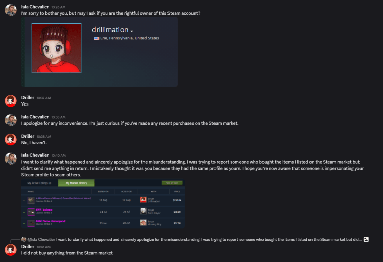 Scam Warning: If You Received a Discord DM Stating an “Accidental Report” of Your Steam Account, It Could Be&nbsp;Fraud